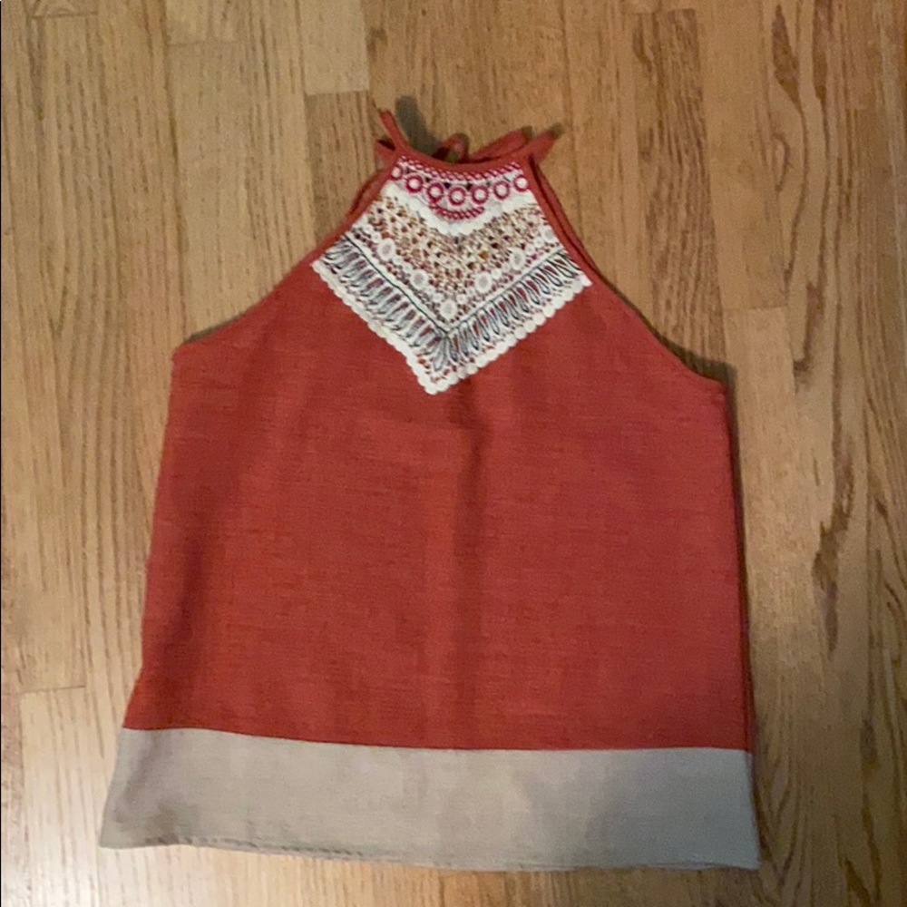 BITops Host Pick Hailey & Co. Halter Rust Tank Top